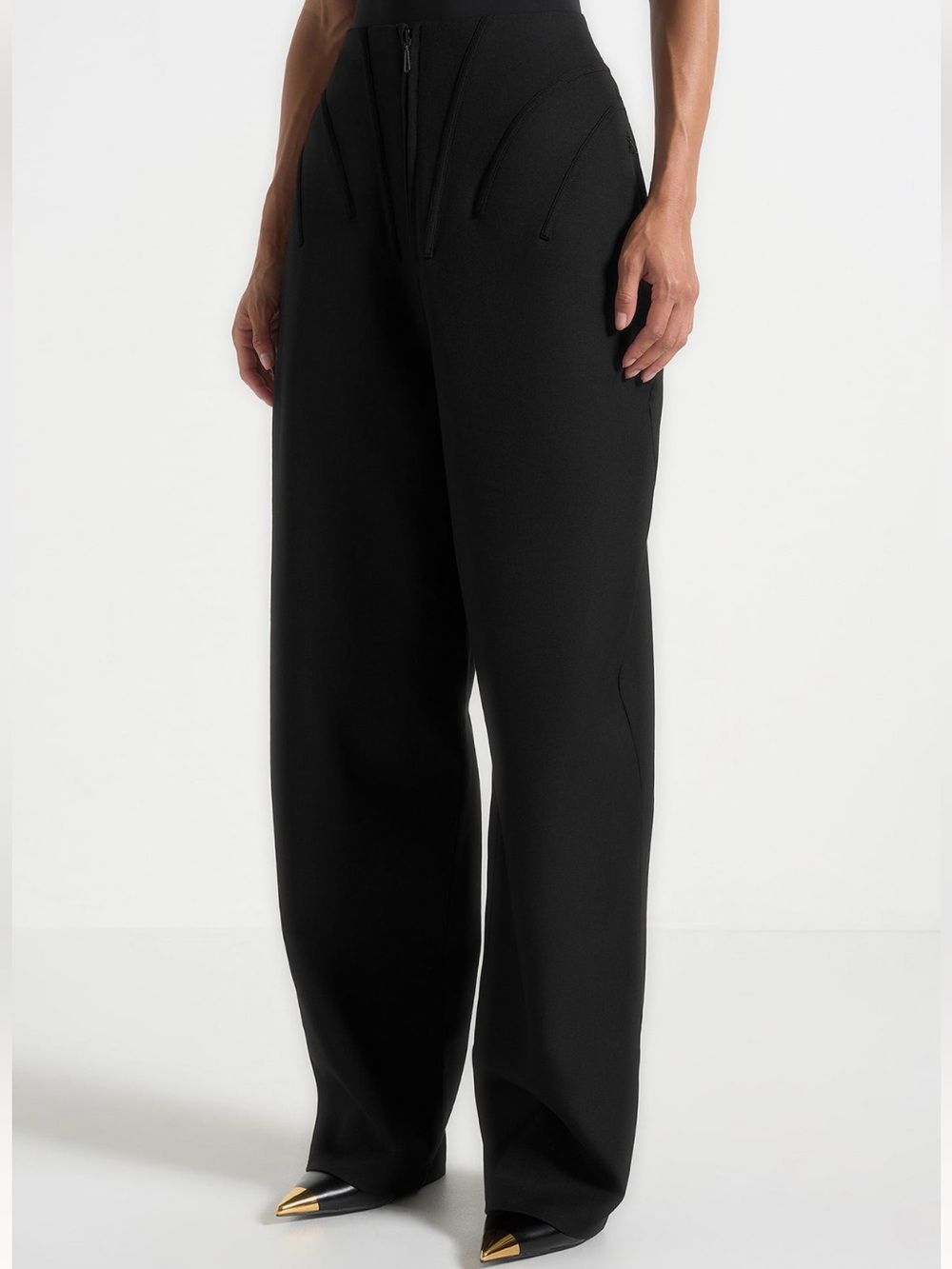 NWT MANIERE DE VOIR High Waisted Corset Sculptural Pants - Picture 4 of 7